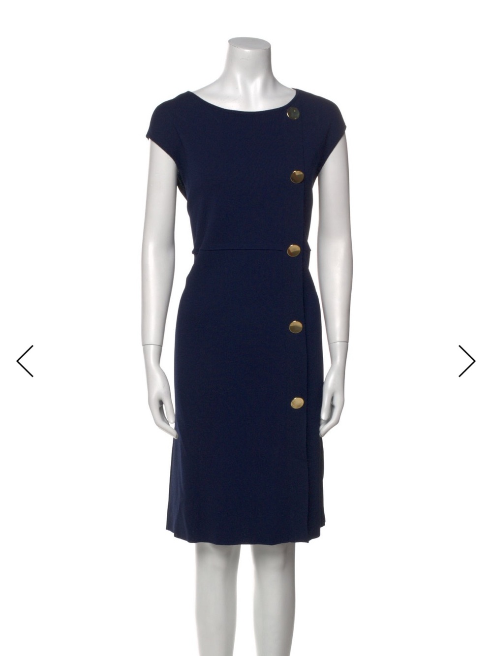 Navy Button-Accent Sheath Dress  size large - Luisa spagnoli Brand